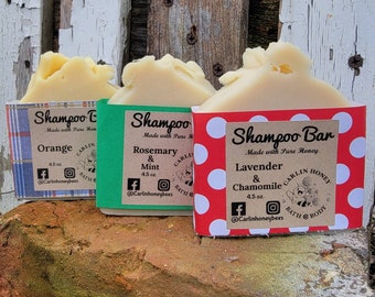 Shampoo Bar made with Pure Honey / Bar Shampoo / Hard Shampoo / Minimalist / Natural /