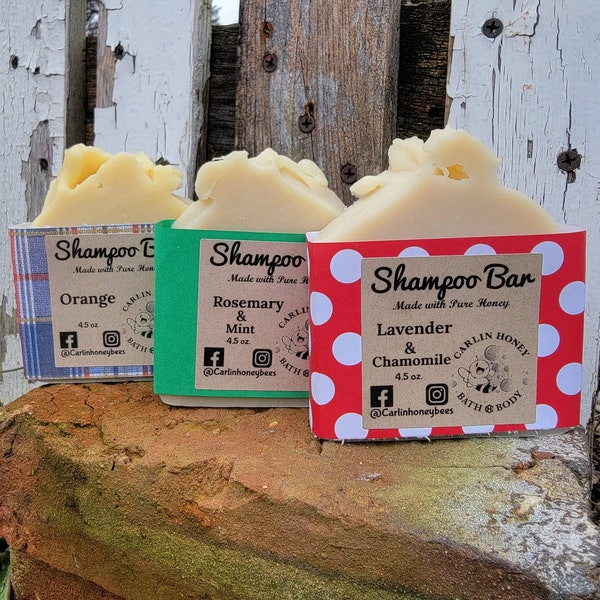 Shampoo Bar made with Pure Honey / Bar Shampoo / Hard Shampoo / Minimalist / Natural /