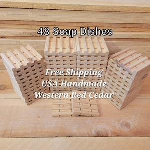 48 Cedar Draining Soap Dishes / Wholesale / Soap Savers / Soap Holder / Wooden / Handmade / All Natural / Minimalistic / Eco Friendly
