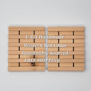 2 - Draining Cedar Soap Dishes 100% Natural Wood No Stains Varnishes Or Chemicals. Soap Holder / Handmade / Natural / Minimalistic