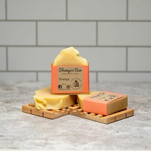 Honey Shampoo Bar - Natural | Handmade | Plastic Free Hair Care | Sulfate Free | Zero Waste Solid Shampoo Bar Orange
