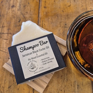 Honey Shampoo Bar - Natural | Handmade | Plastic Free Hair Care | Sulfate Free | Zero Waste Solid Shampoo Bar Black Castor Oil