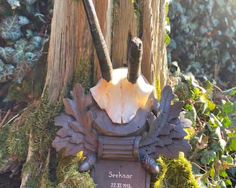 Chamois trophy mount hand carved  Seekaar 22. 11. 1913