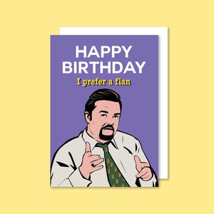 David Brent The Office Birthday Flan Card