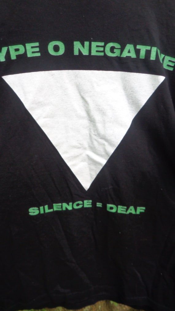 vintage Type O Negative Silence = Deaf shirt Blue 