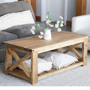 Farmhouse Coffee Table Plan-Easy Step-by-Step Guide - Only Standard Lumber Needed