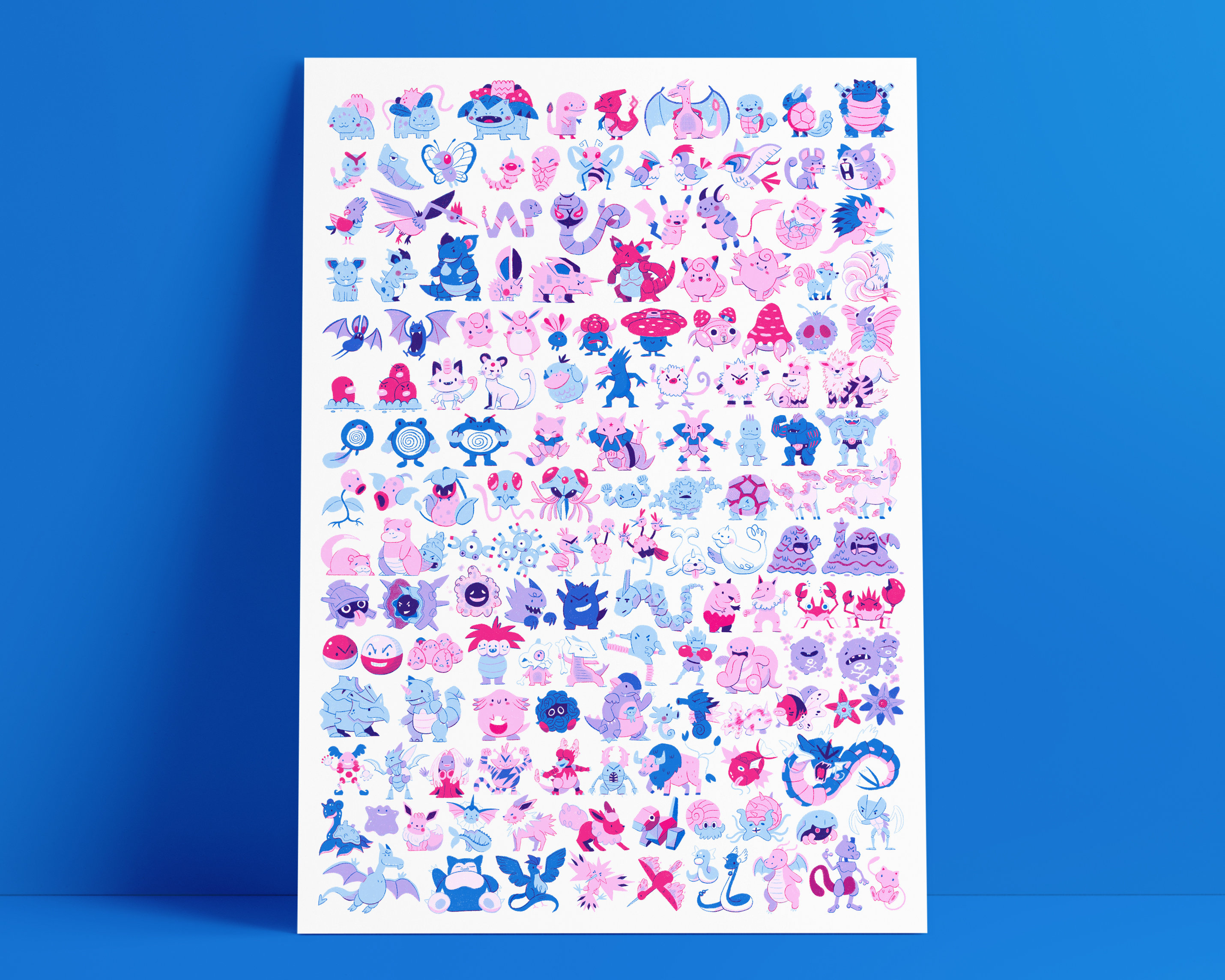 Kanto Pokedex A2 Print 