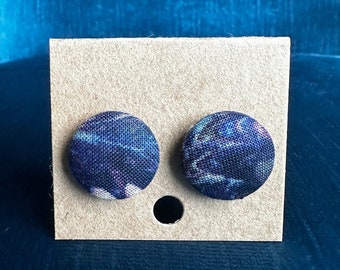 Fabric Button Earrings