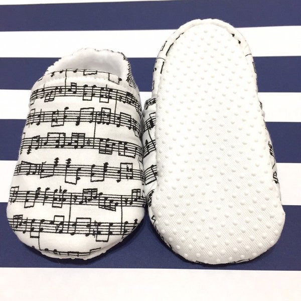 NEW Design, Musical Notes Baby Walking Shoes with Musical Notes! These Soft Baby Shoes are Safe with Adjustable Ankle Strap, Music Lovers!