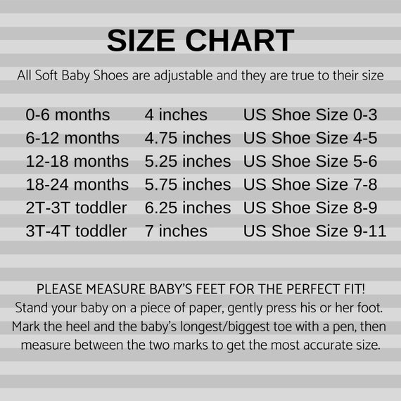 Baby Shoes Size Chart