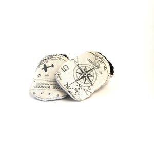 NAVIGATOR Tula Booties, baby map shoes, soft soled shoes black and white booties with planes airplane baby world map baby clothes with plane image 5