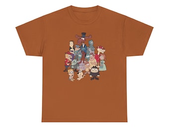Distressed, Vintage Style Rocky, Bullwinkle and Friends Heavy Cotton Tee.