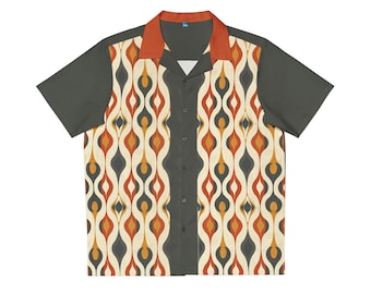 Camisa de bolos estilo retro verde oscuro The King Pin n.º 1