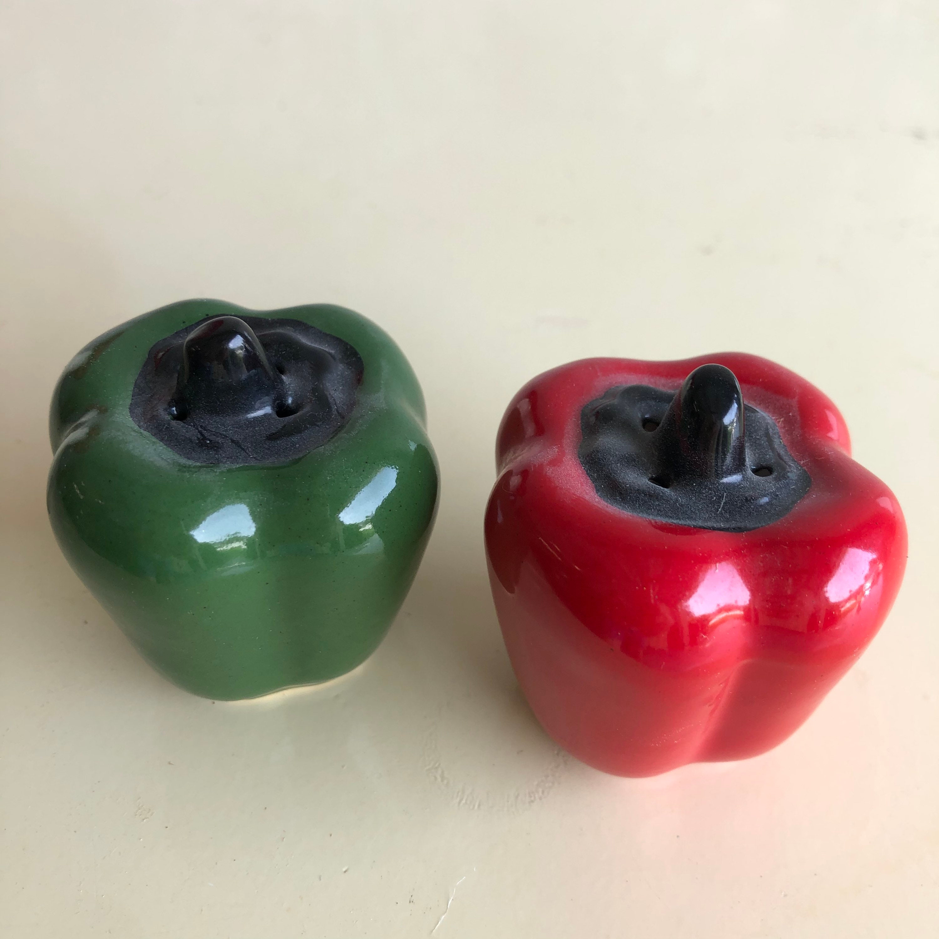 Vintage Ceramic Red and Green Pepper Salt and Pepper Shakers Etsy
