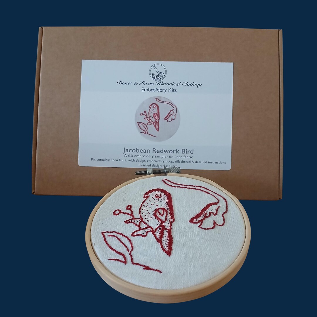 Redwork Mythical Bird Embroidery Kit - Etsy