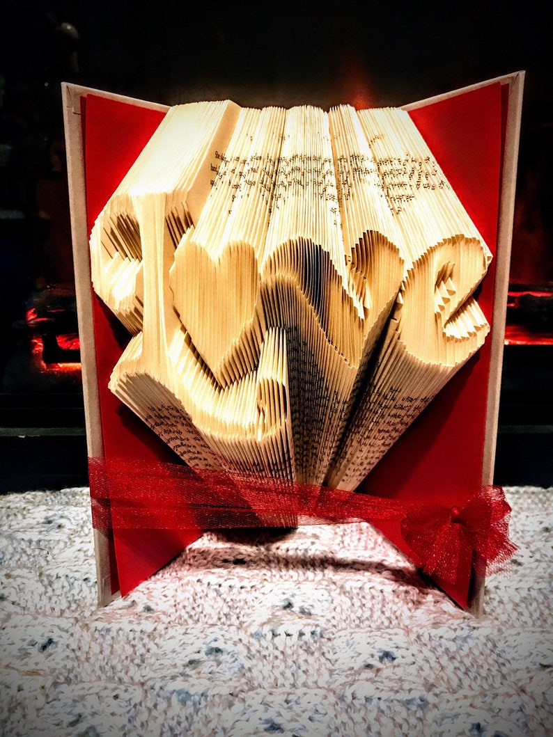 Love folded book Paper Anniversary Anniversary Boyfriend Girlfriend Valentine's Day Christmas Mother's day Fathers day image 1