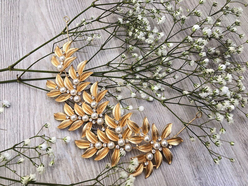 Gold Leaf Hair CombGold Leaf Hair AccessoryGold Leaf Bridal Hair CombWedding hair CombRustic WoodlandBohemian Head PieceBoho Hairpiece
