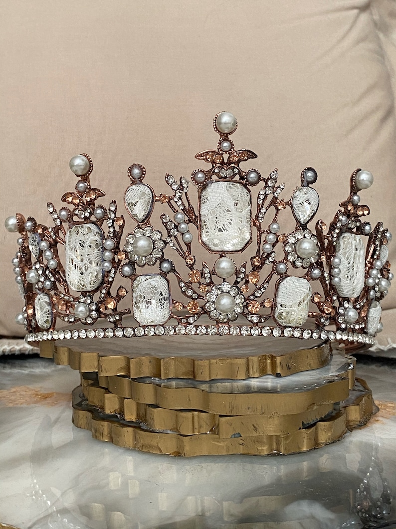 Gorgeous Queen Baroque Crown HeadpieceQueen TiaraBlack Crown Headpiece For WomenQueen HeadpieceGothic HeaddressGothic Tiara Crown