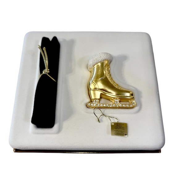 Estee Lauder "Ice Skates " Solid Perfume Compact … - image 1