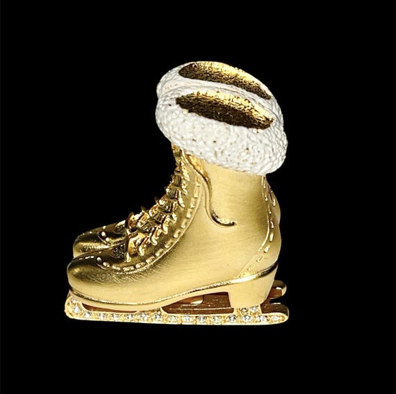 Estee Lauder "Ice Skates " Solid Perfume Compact … - image 2