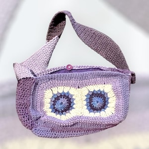 Handmade Crochet Hobo Bag - Purple