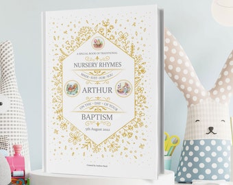 Customized Baptism Gift, A Very Special Book of Nursery Rhymes,  Especially Made for A Child's Baptism Day Occasion