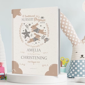 Christening Gift Book, A Very Special Personalised Christening Book of Nursery Rhymes Especially Made for A Child's Christening Day