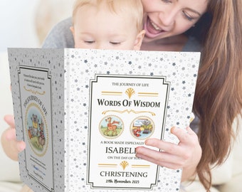 Christening Gift Book, A One-Of-A-Kind Personalised Christening Book of Special Words Of Wisdom Made for A Child's Special Christening Day