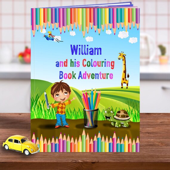 Libro para colorear para niños personalizado con nombre y mensaje