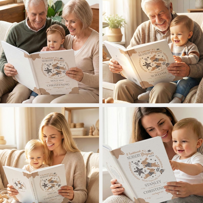 Personalised Christening / Baptism Gift Book of Classic Nursery Rhymes: Keepsake Treasury image 2