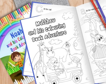 Personalized Colouring in Book Gift for Boy or Girl Personalised Activity Book for Children Fun Educational Brain Games & Puzzles for Kids