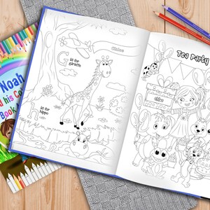 Coloring Book for Children Personalised with Name and Personal Message Inside A Fun Coloring Book Adventure and Activity Book image 5