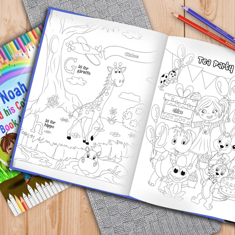 Coloring Book for Children Personalised with Name and Personal Message Inside A Fun Coloring Book Adventure and Activity Book image 5