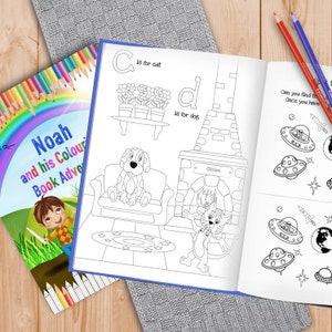 Coloring Book for Children Personalised with Name and Personal Message Inside A Fun Coloring Book Adventure and Activity Book image 4