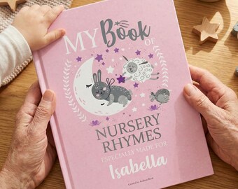 Libro de rimas infantiles personalizado: Regalo de recuerdo hecho a mano para bebés de 0 a 4 años. Cumpleaños, bautizos y Navidad.