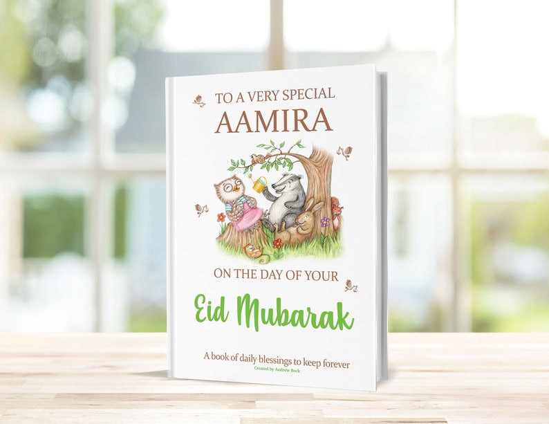 Eid Mubarak Keepsake Gift Book, A Very Special Personalised Book of Blessings Especially Made for A Child's Eid Mubarak Celebration image 1