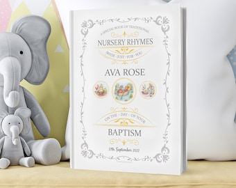 Baptism Gift Book Personalized, A Very Special Book of Nursery Rhymes Especially Made for A Child's Baptism Day Occasion