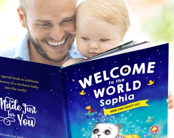 Personalized Baby Story Book for New Parents - Welcome To The World Magical Story Book of a Child's First Years Discovering our Planet