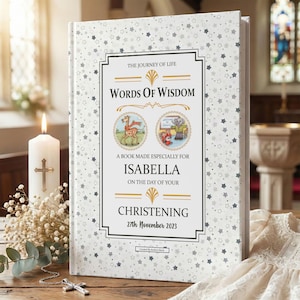 Personalised Christening / Baptism Gift Book: Words of Wisdom, Keepsake Gift