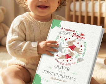Personalised Baby's First Christmas Nursery Rhymes Book