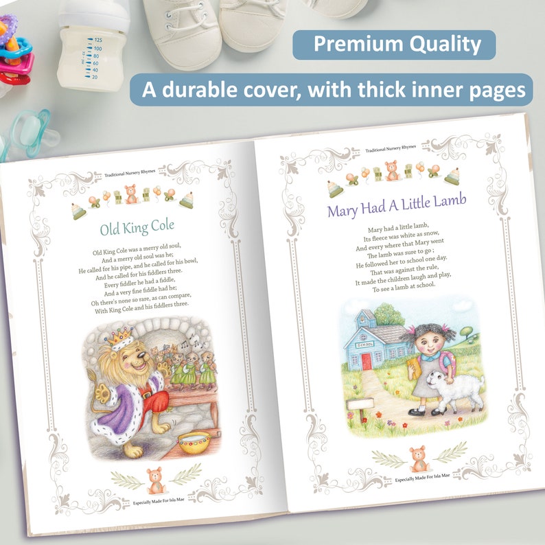 Christening Gift Book, A Very Special Personalised Christening Book of Nursery Rhymes Especially Made for A Child's Christening Day