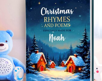 Libro de rimas navideñas personalizado, poemas personalizados que incluyen el nombre de su hijo/a