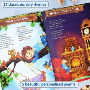 First Birthday Gift Personalized Book of Timeless Nursery Rhymes and Modern Poems for Baby and Child Beautiful Baby Gift image 6