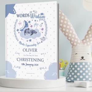 Christening Gift Book, A One-Of-A-Kind Personalised Christening Book of Special Words Of Wisdom Made for A Childs Special Christening Day