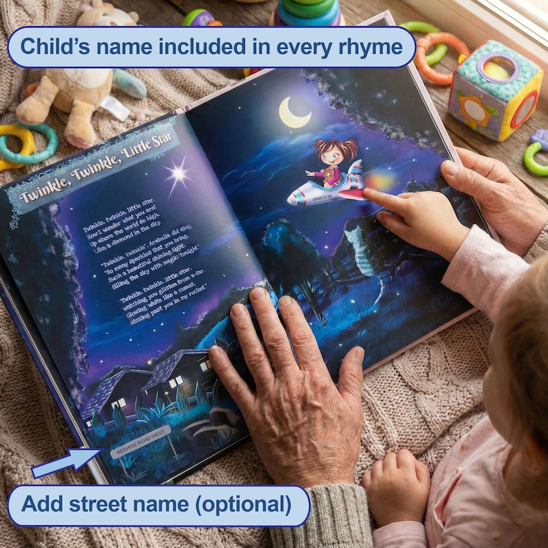 Personalised Book of Nursery Rhymes & Poems for Newborns and Toddlers. Keepsake image 4