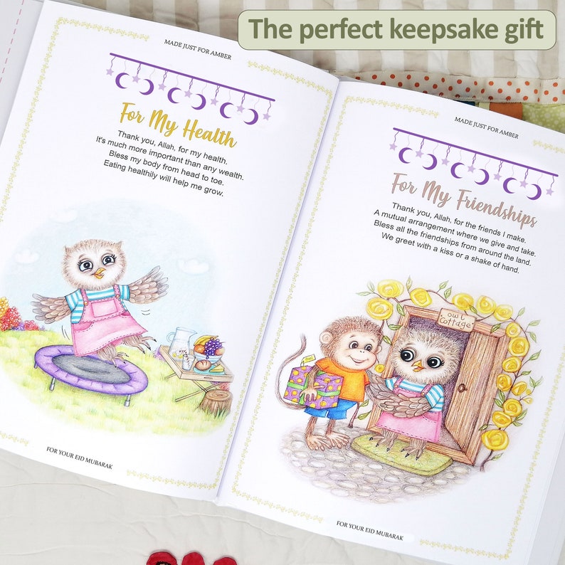 Eid Mubarak Keepsake Gift Book, A Very Special Personalised Book of Blessings Especially Made for A Child's Eid Mubarak Celebration image 4