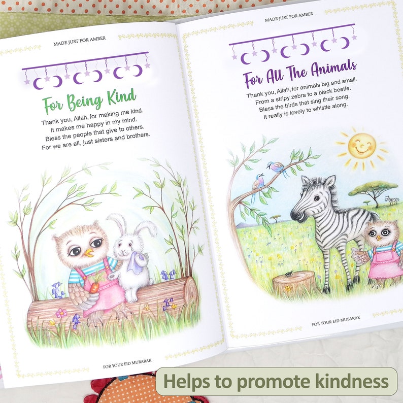 Eid Mubarak Keepsake Gift Book, A Very Special Personalised Book of Blessings Especially Made for A Child's Eid Mubarak Celebration image 3