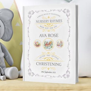 Christening Gift Book Personalised. A Very Special Personalised Book of Nursery Rhymes Especially Made for A Child's Christening Day