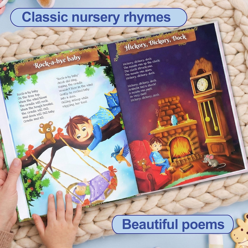 Personalised Book of Nursery Rhymes & Poems for Newborns and Toddlers. Keepsake image 5