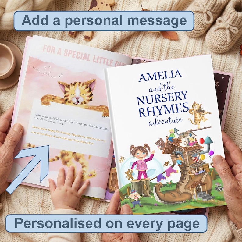 Personalised Book of Nursery Rhymes & Poems for Newborns and Toddlers. Keepsake image 3